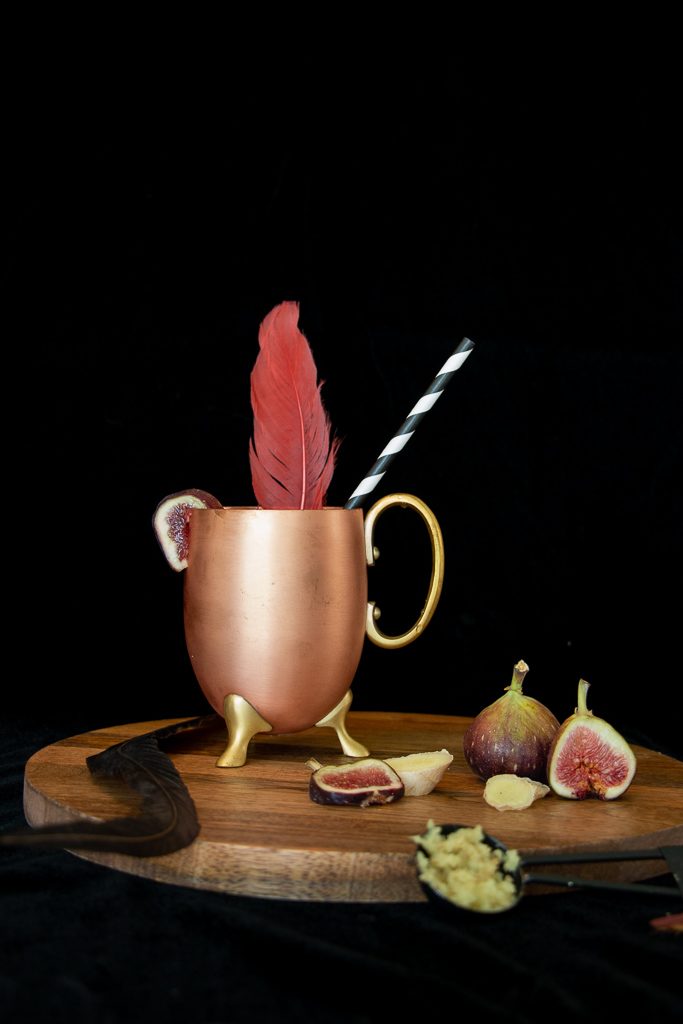 The third installment in the Disney Cocktail series! This time taking inspiration from Aladdin's Jafar in the form of a spicy ginger fig mule.