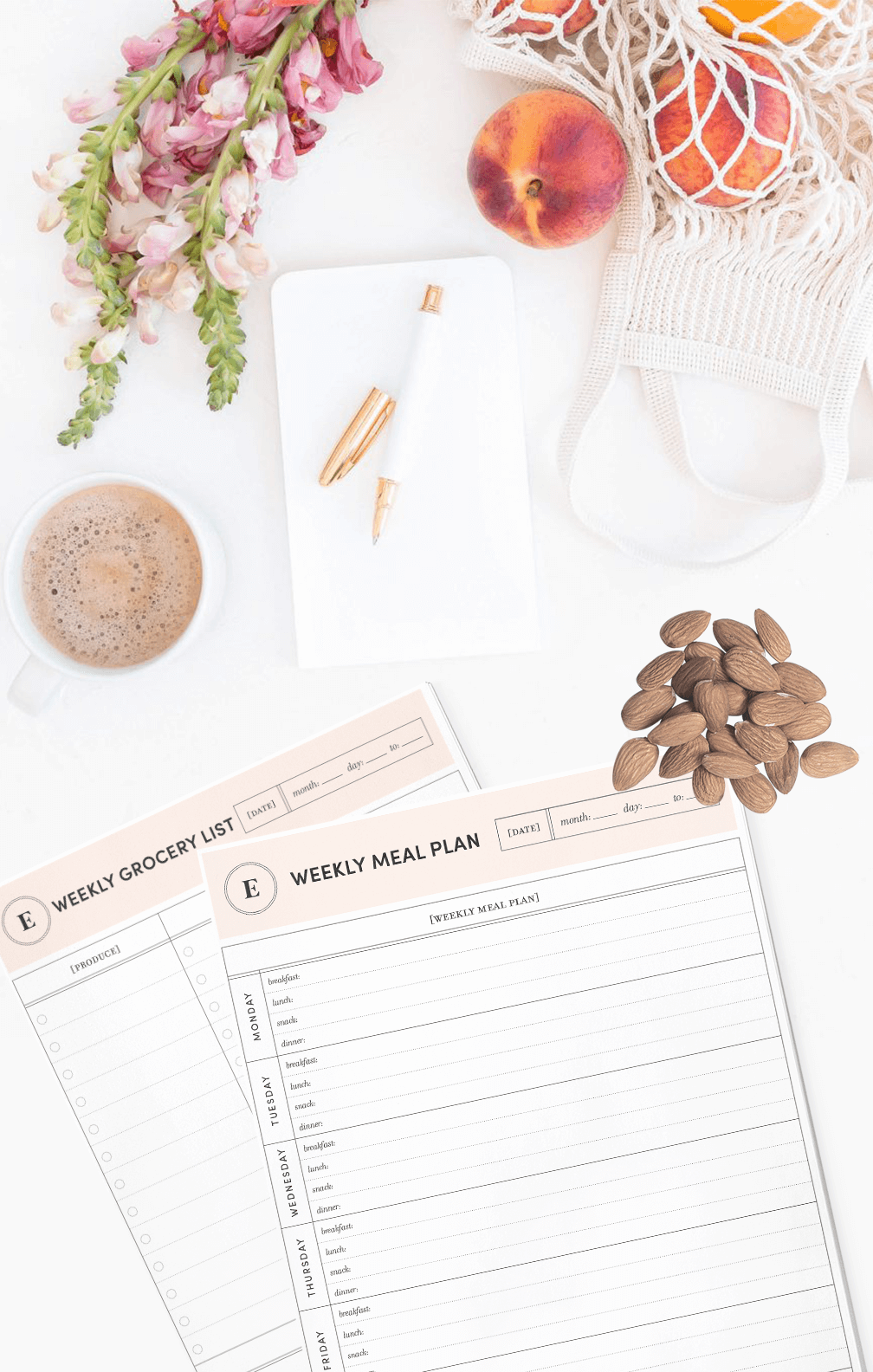 Take control of your wellness with this free meal planner printable! Learn healthy habits and start saving money grocery shopping and eating with intention.